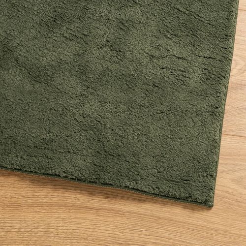 Tapis Huarte À Poils Courts Doux Et Lavable Vert Forêt 60x110cm