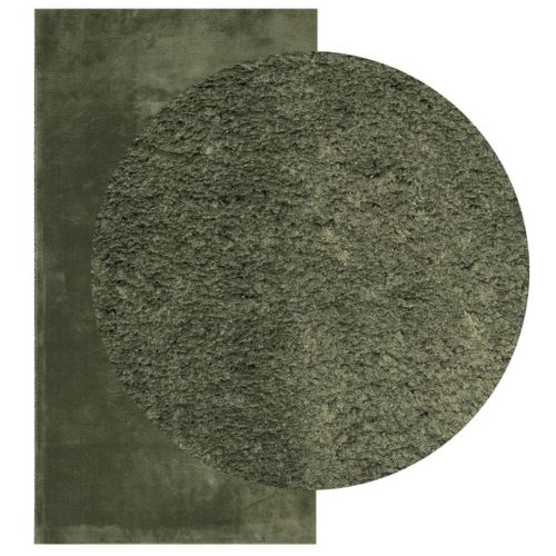 Tapis Huarte À Poils Courts Doux Et Lavable Vert Forêt 60x110cm