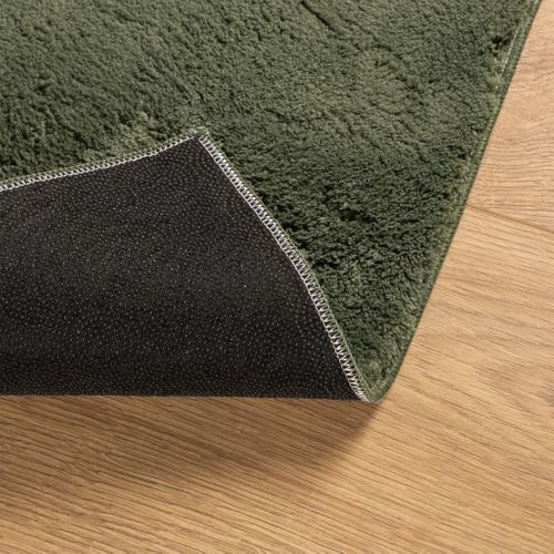 Tapis Huarte À Poils Courts Doux Et Lavable Vert Forêt 60x110cm