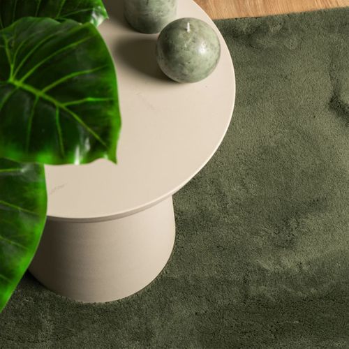 Tapis Huarte À Poils Courts Doux Et Lavable Vert Forêt 60x110cm