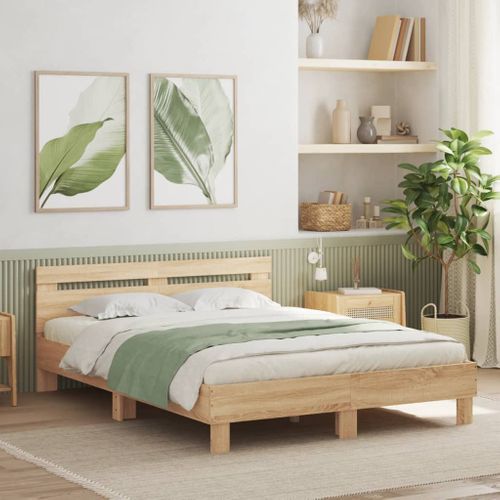 Cadre De Lit Chêne Sonoma 140x190 Cm - Bois