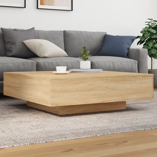 Table Basse Sonoma Chêne 100x100x31 Cm Bois Contreplaqué