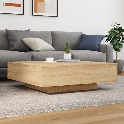 Table Basse Sonoma Chêne 100x100x31 Cm Bois Contreplaqué