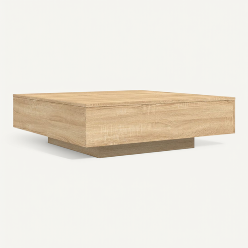 Table Basse Sonoma Chêne 100x100x31 Cm Bois Contreplaqué