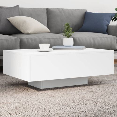 Table Basse Avec Lumières LED Blanc 85x55x31 Cm