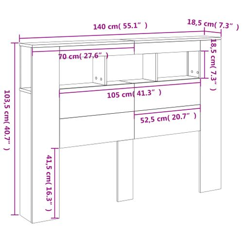 Tête De Lit LED Blanc 140x18,5x103,5 Cm Bois Contreplaqué