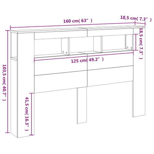 Tête De Lit LED Blanc 160x18,5x103,5 Cm Bois Contreplaqué