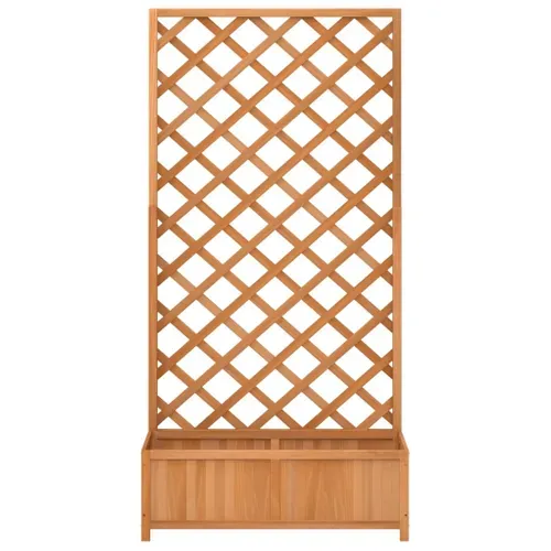 Jardinière Avec Treillis Marron Bois Massif De Sapin Pot à Plantes Boîte à Fleurs Jardin