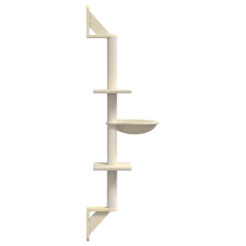 Arbre à Chat Mural Avec Griffoir Crème 142,5 Cm