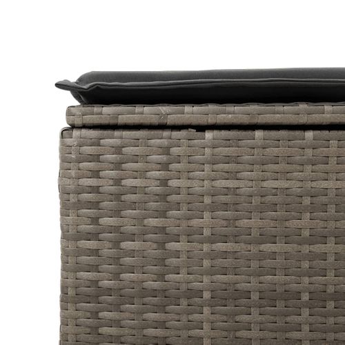 Tabouret De Jardin Avec Coussin Gris 55x55x37 Cm Résine Tressée