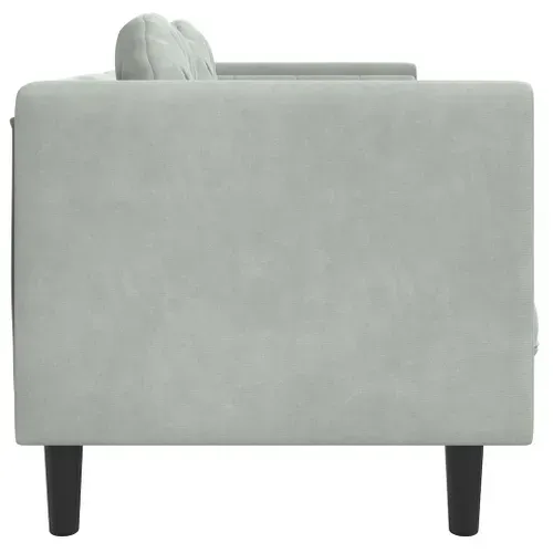 Canapé Avec Coussins 3 Places Gris Clair Velours