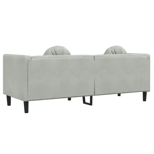 Canapé Avec Coussins 3 Places Gris Clair Velours