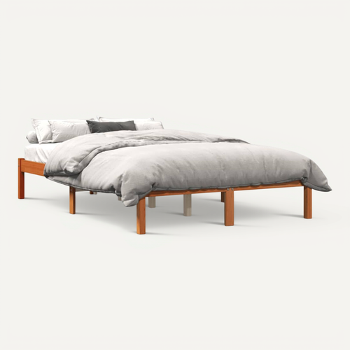 Lit Double Lit Adulte Cadre de lit - 140x190 cm bois de pin massif | Leroy Merlin