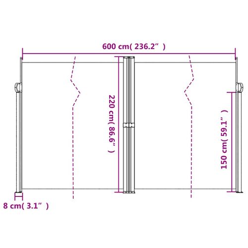 Auvent Latéral Rétractable Anthracite 220x600 Cm