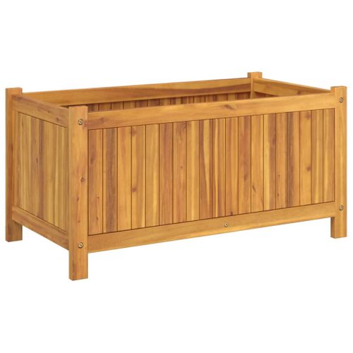 Jardinière Avec Doublure 80x42x40 Cm Bois Massif D'acacia
