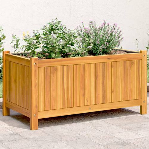 Jardinière Avec Doublure 80x42x40 Cm Bois Massif D'acacia