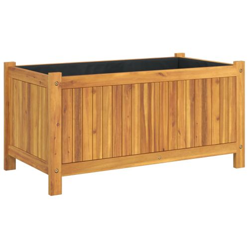 Jardinière Avec Doublure 80x42x40 Cm Bois Massif D'acacia