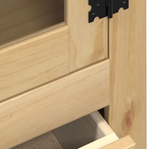 Vitrine En Verre Corona 99x43x187 Cm Bois Massif De Pin
