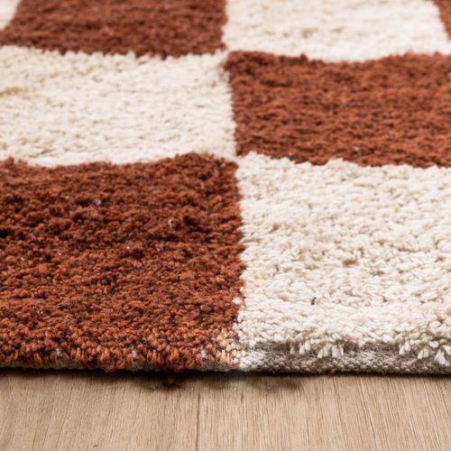 Tapis Rétro - Gambit Marron/blanc - Rectangle - 80x150 Cm
