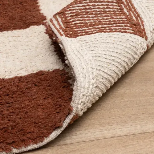 Tapis Rétro - Gambit Marron/blanc - Rectangle - 80x150 Cm