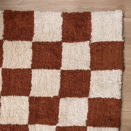 Tapis Rétro - Gambit Marron/blanc - Rectangle - 80x150 Cm