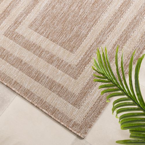 Tapis De Balcon - Sierra Frame Beige/crème - Rectangle - 80x200 Cm