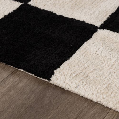 Tapis Damier - Blox Noir - Rectangle - 80x150 Cm