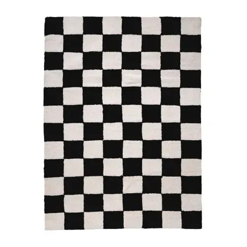 Tapis Damier - Blox Noir - Rectangle - 80x150 Cm