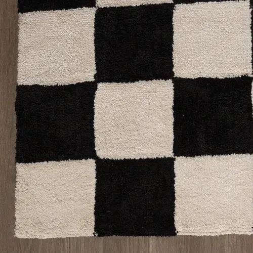 Tapis Damier - Blox Noir - Rectangle - 80x150 Cm