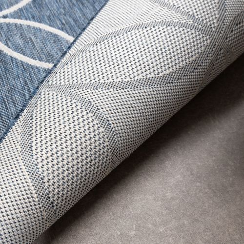 Tapis D'extérieur Géométrique – Faro Ripple Blue - Rectangle - 80x150cm
