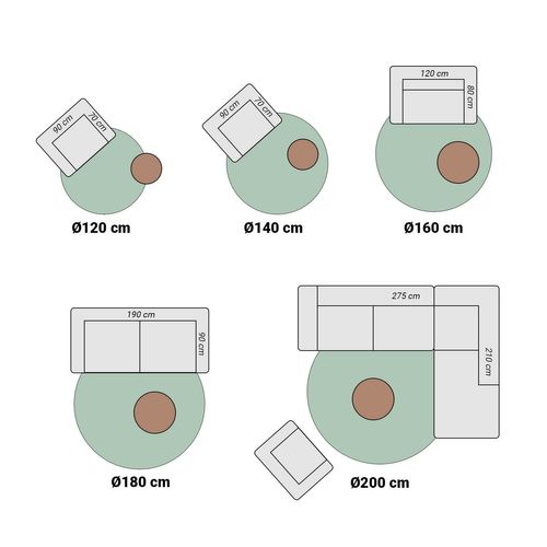 Tapis Rond Scandinave - Lova Arches Beige - Rond - D. 100cm
