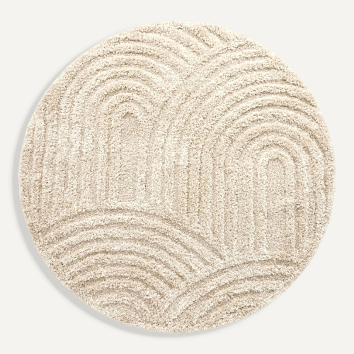 Tapis Rond Scandinave - Lova Arches Beige - Rond - D. 100cm