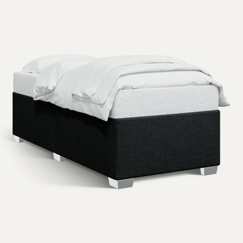 Cadre De Lit Noir 90x190 Cm Tissu