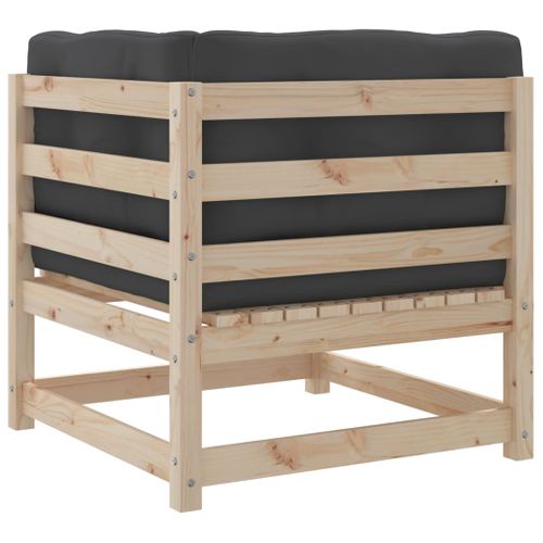 Salon De Jardin 2 Pièces Avec Coussins Bois De Pin Massif