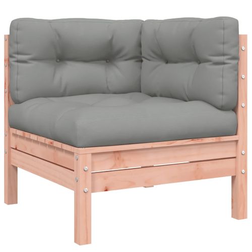 Salon De Jardin 7 Pièces Et Coussins Bois Massif Sapin De Douglas Modulaire