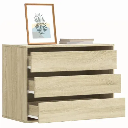 Commode D'angle Chêne Sonoma 80x41x58 Cm Bois Contreplaqué Rangement
