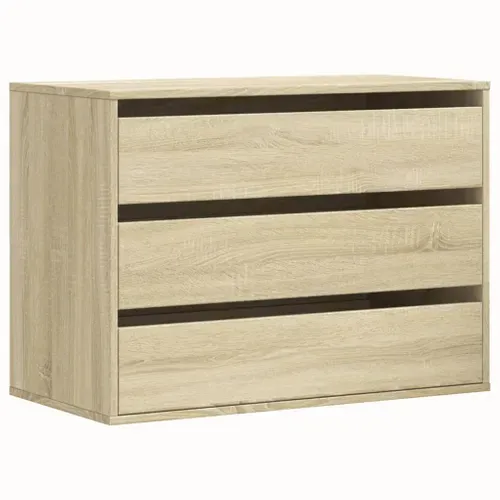 Commode D'angle Chêne Sonoma 80x41x58 Cm Bois Contreplaqué Rangement
