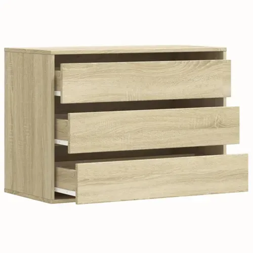 Commode D'angle Chêne Sonoma 80x41x58 Cm Bois Contreplaqué Rangement