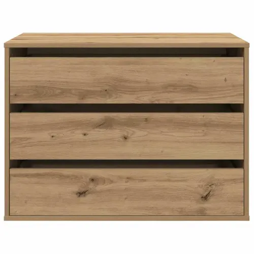 Commode D'angle Chêne Artisanal 80x41x58 Cm Bois Contreplaqué Rangement