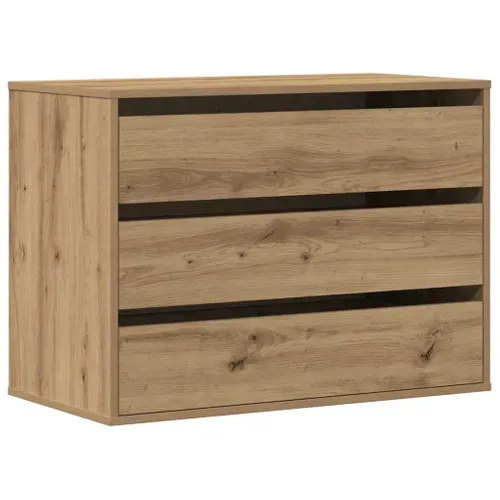 Commode D'angle Chêne Artisanal 80x41x58 Cm Bois Contreplaqué Rangement