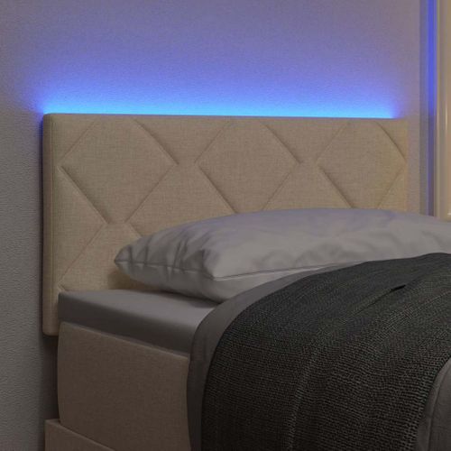 Tête De Lit Avec Des Lumières À LED Réglable Crème 80 Cm Tissu