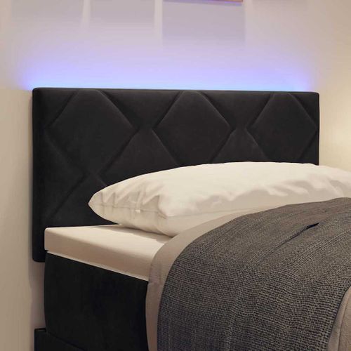 Tête De Lit LED Avec Des Lumières À LED Noir 80 Cm Velours