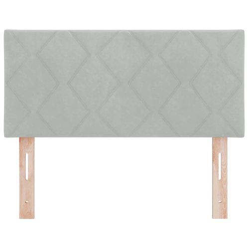 Tête De Lit LED Géométrique Gris Clair 90 Cm Velours