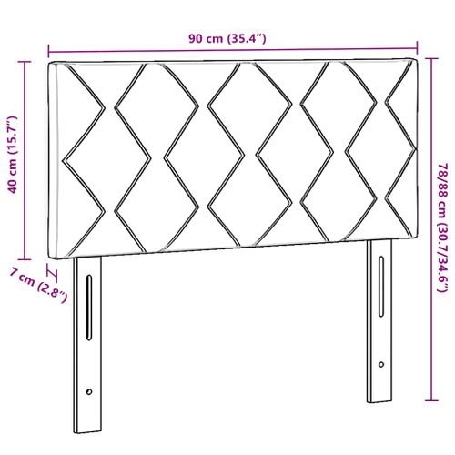 Tête De Lit LED Géométrique Gris Clair 90 Cm Velours