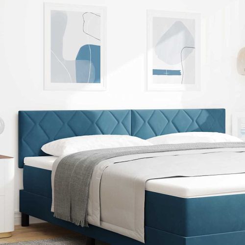 Tête De Lit LED Géométrique Bleu Foncé 180 Cm Velours