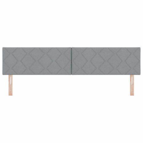 Tête De Lit Avec Des Lumières À LED Gris Clair 200 Cm Tissu
