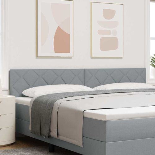 Tête De Lit Avec Des Lumières À LED Gris Clair 200 Cm Tissu