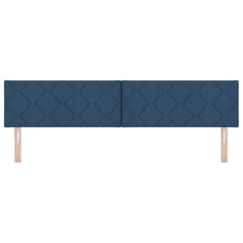 Tête De Lit Avec Des Lumières À LED Réglable Bleu 200 Cm Tissu