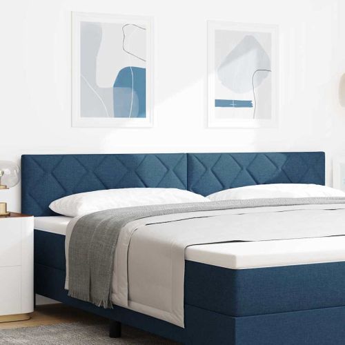 Tête De Lit Avec Des Lumières À LED Réglable Bleu 200 Cm Tissu