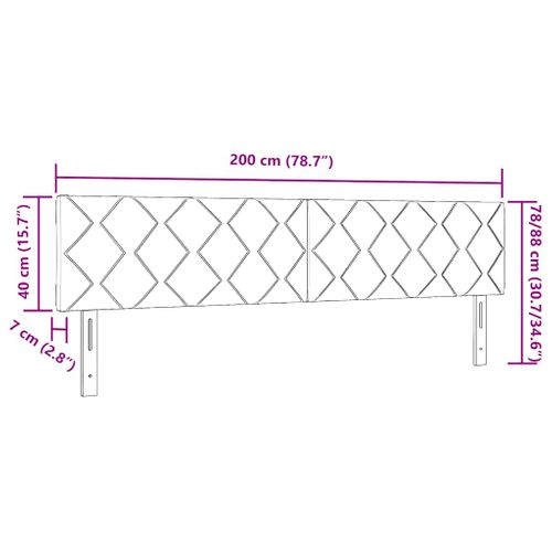 Tête De Lit Avec Des Lumières À LED Réglable Bleu 200 Cm Tissu